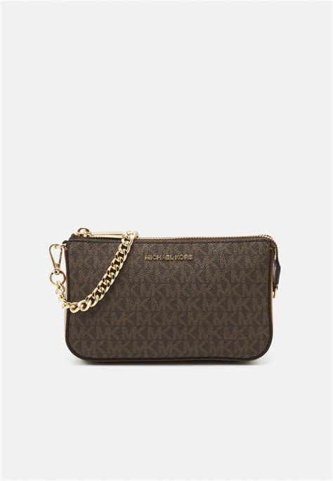 michael kors jet set chain pouchette brown|michael kors designer sale.